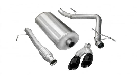 Corsa 2009-2013 GMC Sierra 4.8L V8 3in Cat-Back Single Side w Twin 4in Black Pro-Series Tips - Burkken Auto Parts