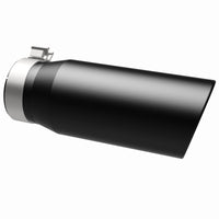 MagnaFlow Tip Stainless Black Coated Single Double Round Single Outlet 5in Dia 4in Inlet 13in L - Burkken Auto Parts
