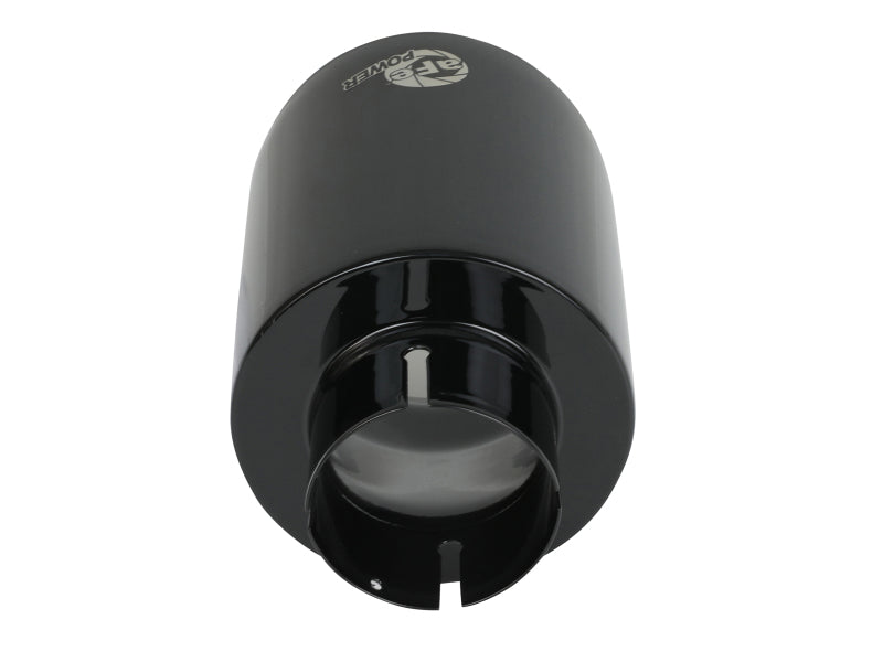 aFe Takeda 409 SS Clamp-On Exhaust Tip 2.5in. Inlet / 4.5in. Outlet / 7in. L - Black - Burkken Auto Parts