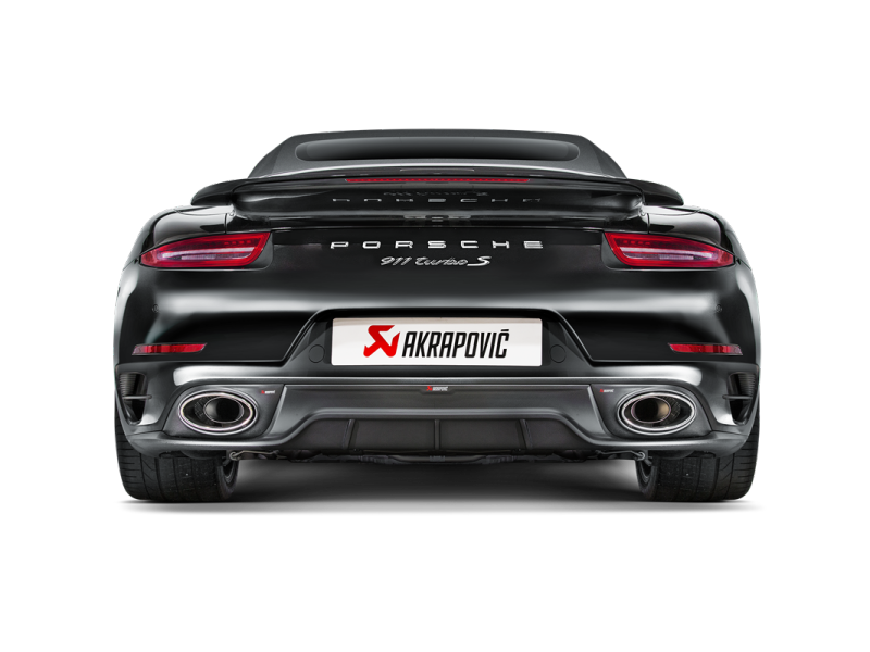 Akrapovic 14-15 Porsche 911 Turbo/Turbo S (991) Slip-On Line (Titanium) w/ Carbon Titanium Tips - Burkken Auto Parts