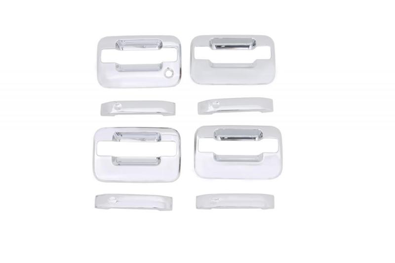 AVS 04-14 Ford F-150 (No Keypad/Passenger Keyhole) Door Handle Covers (4 Door) 8pc Set - Chrome - Burkken Auto Parts