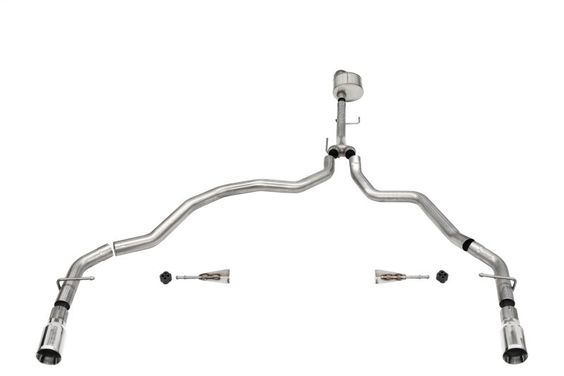 Corsa 2021-2025 Ford F-150 Regular Cab/6.5in Bed 5.0L V8 Xtreme Cat-Back Dual Rear Exit-Polished - Burkken Auto Parts