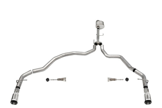 Corsa 2021-2025 Ford F-150 Regular Cab/6.5in Bed 5.0L V8 Xtreme Cat-Back Dual Rear Exit-Polished - Burkken Auto Parts