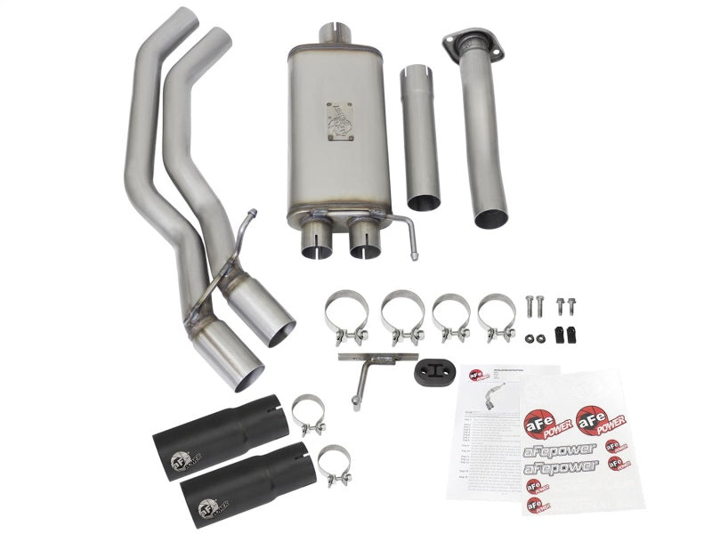 aFe Rebel Exhausts 3in SS Cat-Back 15-16 Ford F-150 EcoBoost V6 2.7/3.5L V8 5.0L w/ Black Tips - Burkken Auto Parts