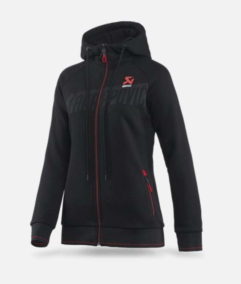 Akrapovic Womens Corpo Zip Hoodie Black - 2XL - Burkken Auto Parts