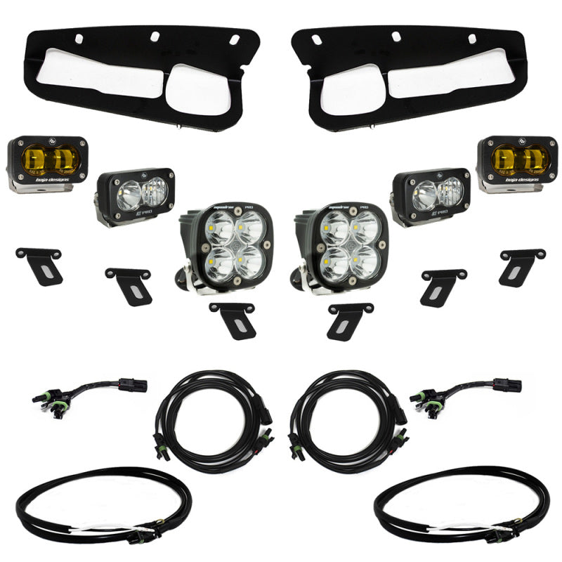 Baja Designs 21-22 Ford Bronco w/Steel Bumper S2 SAE Pro Fog Pocket Light Kit - Amber - Burkken Auto Parts