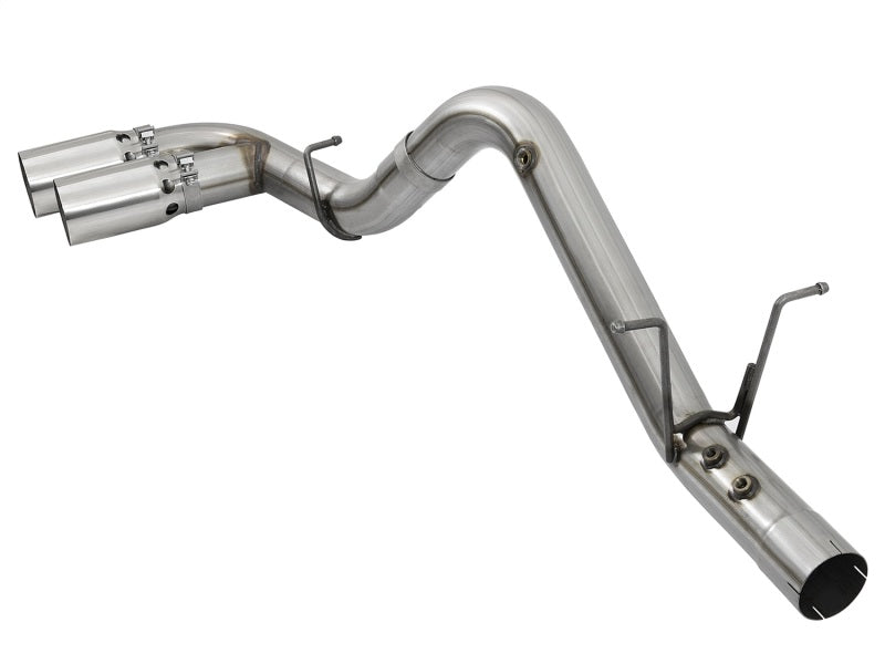 aFe Victory Series 4in 409-SS DPF-Back Exhaust w/ Dual Polished Tips 2017 GM Duramax V8-6.6L(td) L5P - Burkken Auto Parts