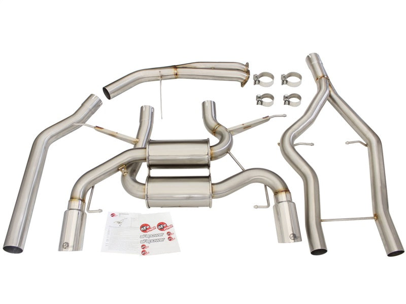 aFe MACHForce XP SS-304 Polish Tip 3.0in-2.5in Dia Cat Back Exhaust 11-13 BMW 335i (E90/E92) 3.0L - Burkken Auto Parts