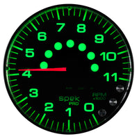 Autometer Spek-Pro Gauge Tachometer 5in 11K Rpm W/Shift Light & Peak Mem Black/Black - Burkken Auto Parts