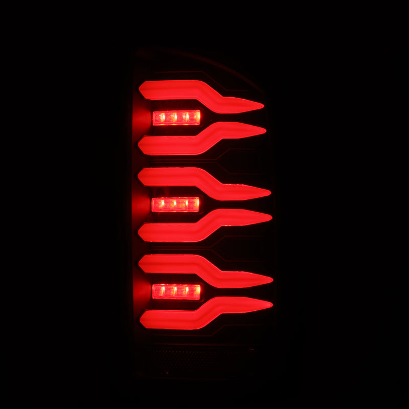 AlphaRex 02-06 Dodge Ram 1500/03-06 Dodge Ram 2500+3500 Luxx-Series LED Tail Lights (Pair) Black - Burkken Auto Parts