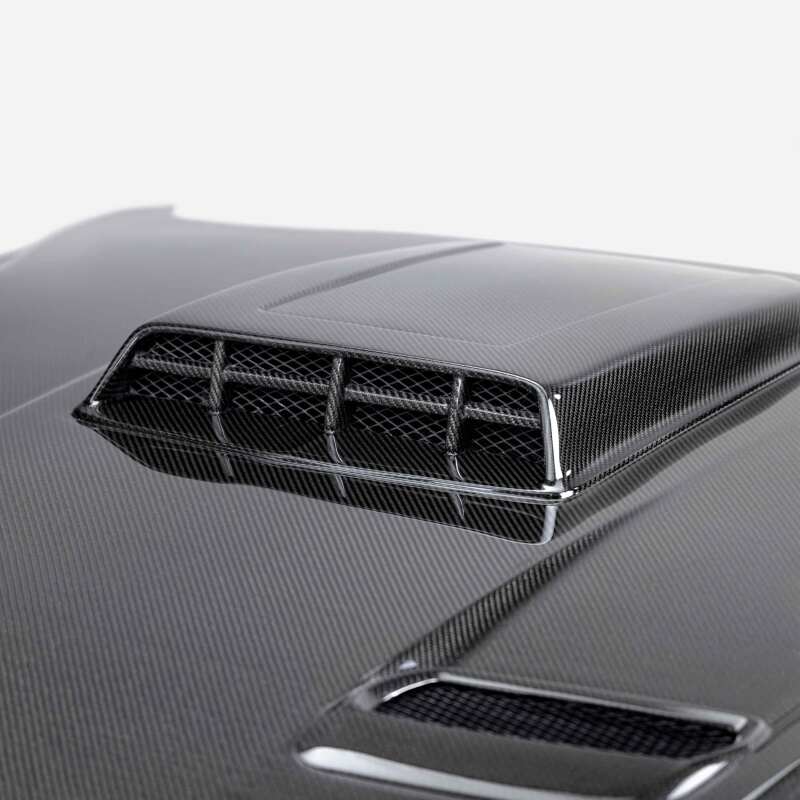 Anderson Composites 21-23 Ford Mustang Mach 1 Type-SK Double-Sided Carbon Fiber Hood - Burkken Auto Parts
