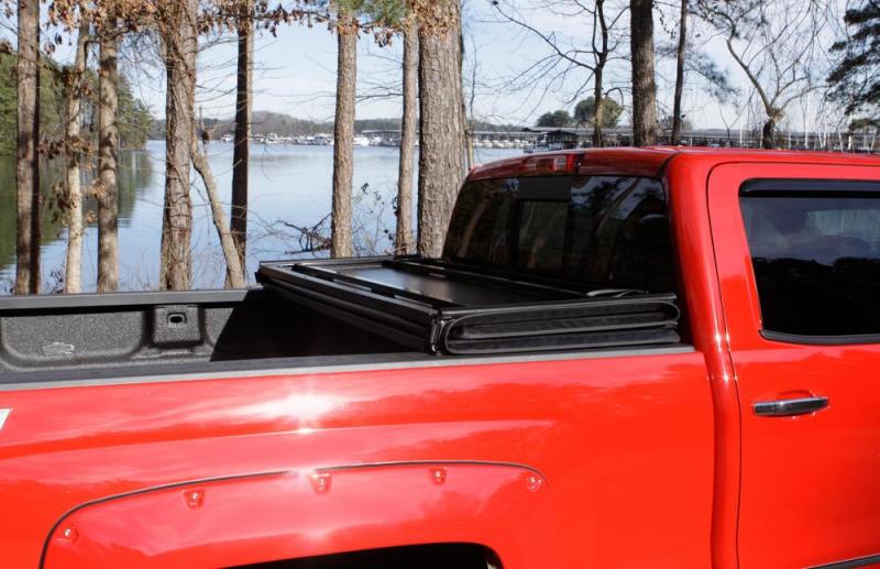 Lund 15-18 Ford F-150 Styleside (5.5ft. Bed) Hard Fold Tonneau Cover - Black - Burkken Auto Parts
