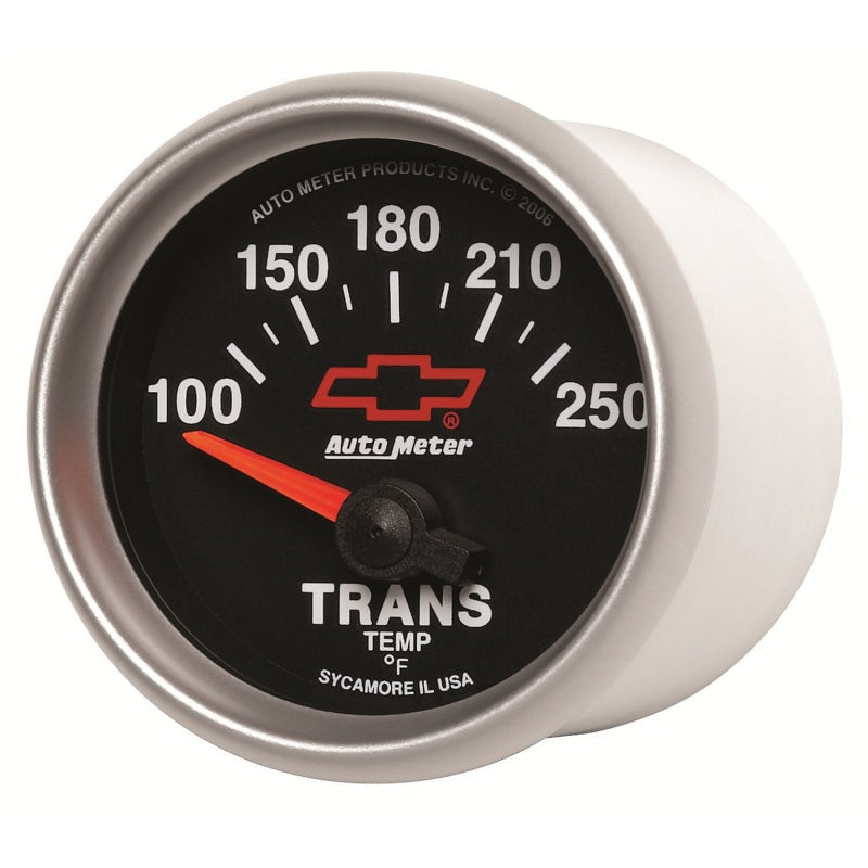 Autometer GM Bowtie Black 2-1/16in 100-250 Degree F Electronic Transmission Temperature Gauge - Burkken Auto Parts