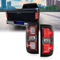 ANZO 2014-2018 Chevy Silverado 1500 LED Taillights Black - Burkken Auto Parts