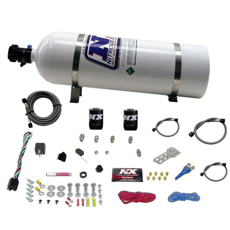 Nitrous Express All Ford EFI Single Nozzle Nitrous Kit (35-150HP) w/15lb Bottle - Burkken Auto Parts