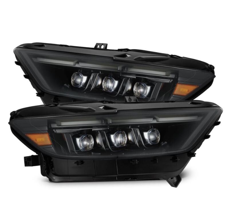 AlphaRex 15-17 Ford Mustang NOVA LED Proj Headlights Alpha Black w/Activ Light/Seq Signal/Switch DRL - Burkken Auto Parts