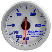 Autometer Airdrive 2-1/6in Boost/Vac Gauge 30in HG/30 PSI - Silver - Burkken Auto Parts
