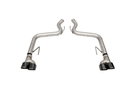 Corsa 2018-2023 Ford Mustang GT Black 3.0in PVD AxleBack Exhaust w/4.0in Quad Pro Tips - Burkken Auto Parts