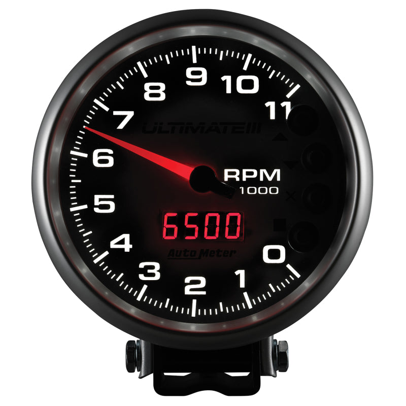 Autometer 5 inch Ultimate III Playback Tachometer 11000 RPM - Silver - Burkken Auto Parts