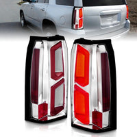 ANZO 2015-2020 Chevrolet Tahoe LED Tail Lights w/ Light Bar Chrome Housing Clear Lens - Burkken Auto Parts