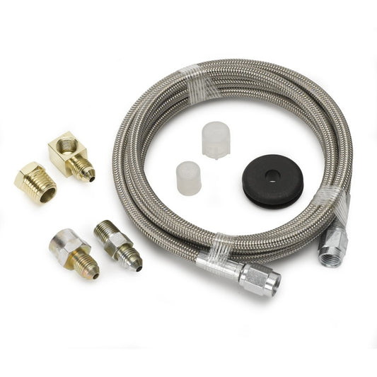 Autometer Braided Stainless Steel Line #3 Dia. 6ft Length -3AN and 1/8in NPTF Fittings - Burkken Auto Parts