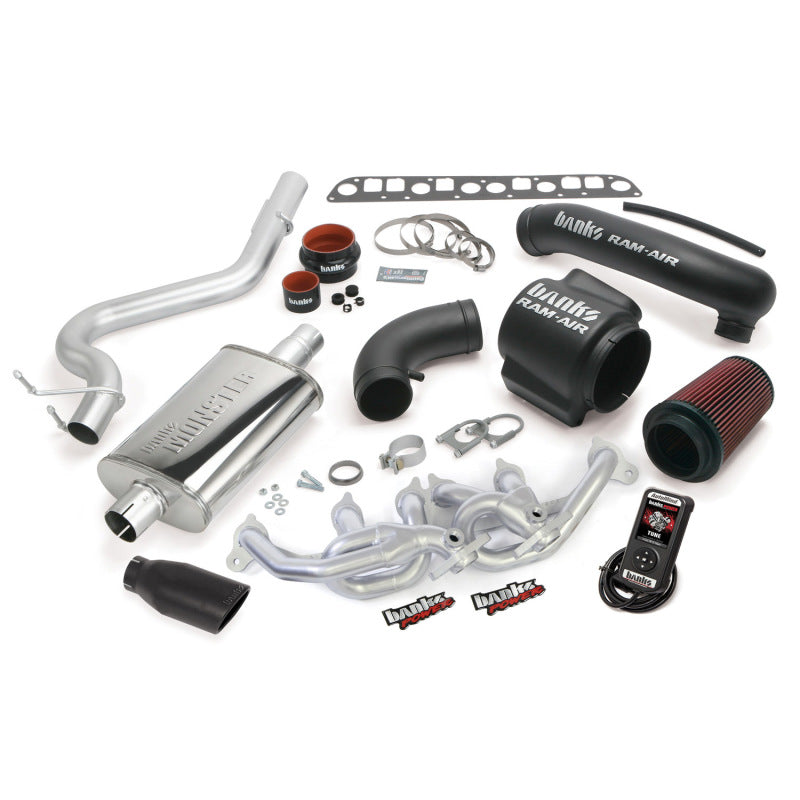 Banks Power 04-06 Jeep 4.0L Wrangler PowerPack System - SS Single Exhaust w/ Black Tip - Burkken Auto Parts