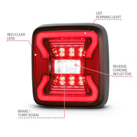 ANZO 18-19 Jeep Wrangler JL LED Taillights Black - Burkken Auto Parts