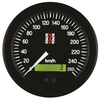 Autometer Stack 88mm 0-260 KM/H Electronic Speedometer - Black - Burkken Auto Parts