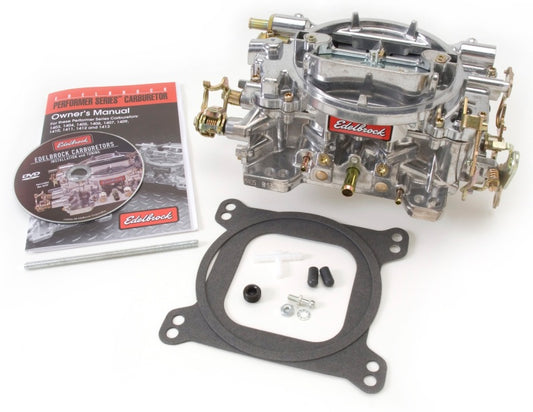 Edelbrock Carburetor Performer Series 4-Barrel 500 CFM Manual Choke Satin Finish - Burkken Auto Parts