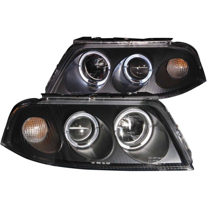 ANZO 2001-2005 Volkswagen Passat Projector Headlights w/ Halo Black - Burkken Auto Parts