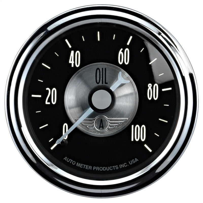 Autometer Prestige Series Black Diamond 2-1/16in 0-100 PSI Mechanical Oil Pressure Gauge - Burkken Auto Parts