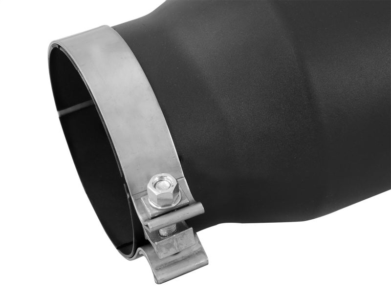 aFe POWER MACH Force-Xp 5in 304 Stainless Steel Exhaust Tip 5In x 7Out x15Lin Bolt-On Right-Blk - Burkken Auto Parts