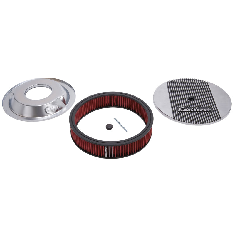 Edelbrock Air Cleaner Elite II 14In Diameter w/ 3In Element Standard Height Polished - Burkken Auto Parts