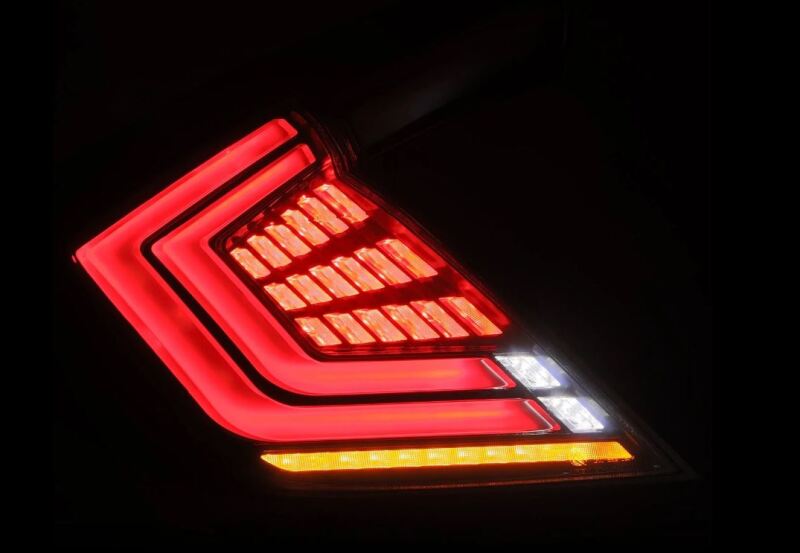 AlphaRex 16-21 Honda Civic Hatchback / Type-R FK8 Nova-Series LED Tail Lights - Black Smoke - Burkken Auto Parts