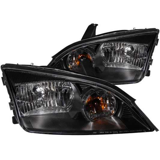 ANZO 2005-2007 Ford Focus Crystal Headlights Black - Burkken Auto Parts