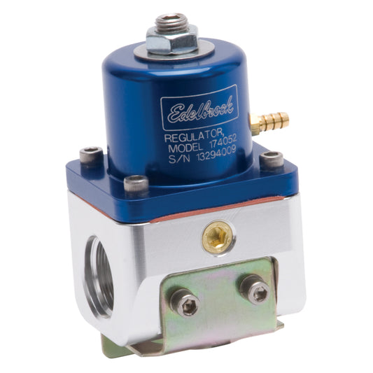 Edelbrock Fuel Pressure Regulator Carbureted 180 GPH 5-10 PSI -10 In/Out -6 Return Blue/Clear - Burkken Auto Parts