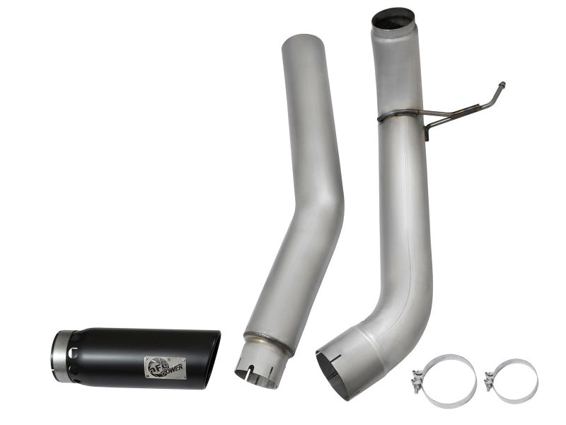 aFe LARGE BORE HD 5in DPF-Back SS Exhaust w/ Black Tip 2016 Nissan Titan 5.0L V8 (td) CC SB - Burkken Auto Parts