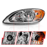 ANZO 2008-2016 International Prostar Crystal Headlights Chrome Housing - Burkken Auto Parts