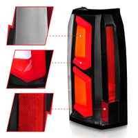ANZO 2015-2020 Chevrolet Tahoe LED Tail Lights w/ Light Bar Black Housing Clear Lens - Burkken Auto Parts