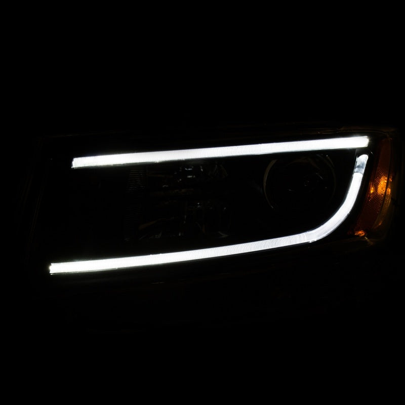 ANZO 2014-2015 Jeep Grand Cherokee Projector Headlights w/ Plank Style Design Black - Burkken Auto Parts