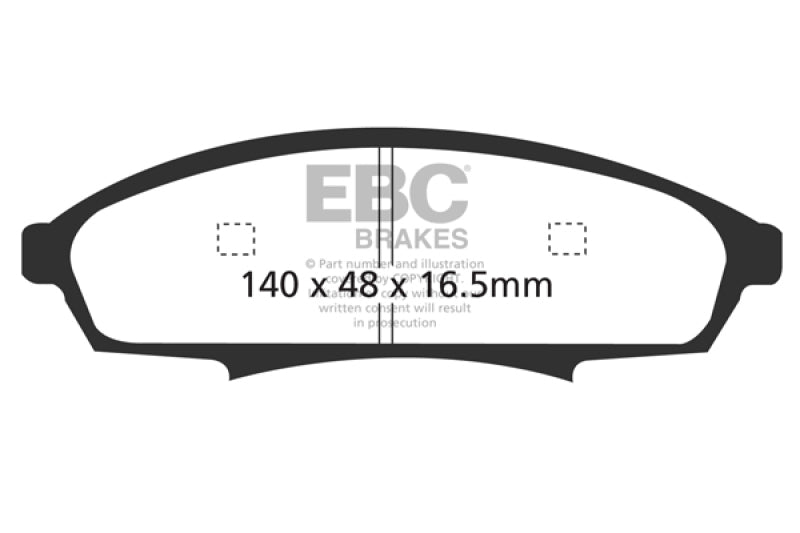 EBC 88-90 Buick Regal 2.8 Redstuff Front Brake Pads - Burkken Auto Parts