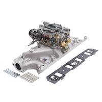 Edelbrock Manifold And Carb Kit Performer Small Block Ford 289-302 Natural Finish - Burkken Auto Parts