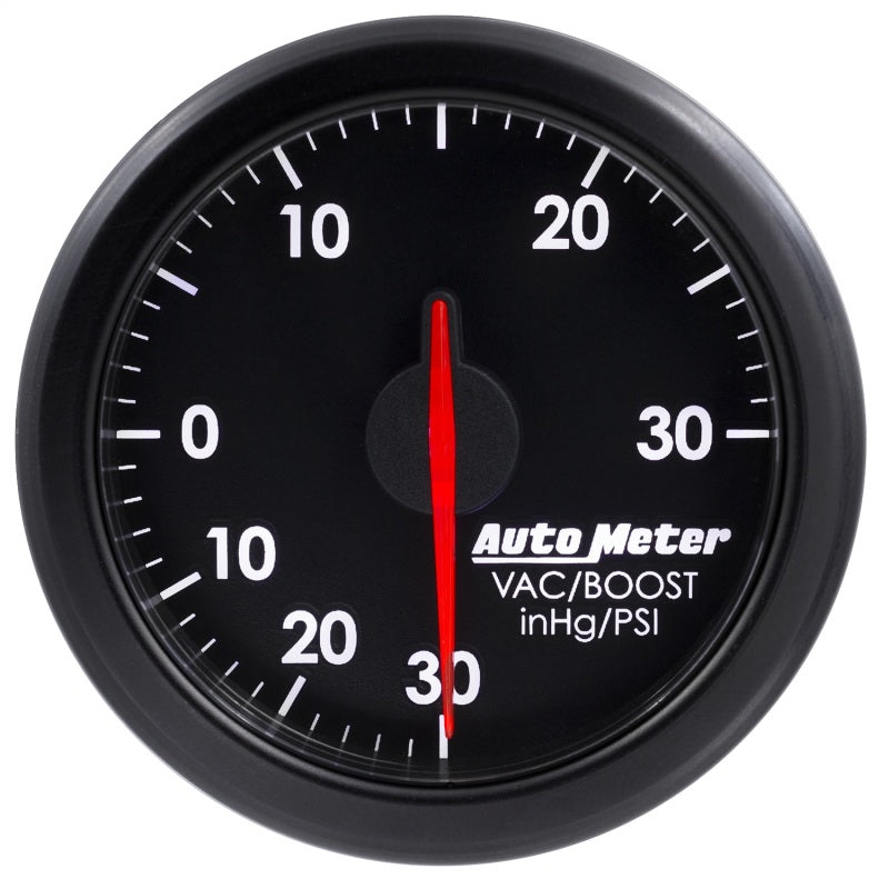 Autometer Airdrive 2-1/6in Boost/Vac Gauge 30in HG/30 PSI - Black - Burkken Auto Parts