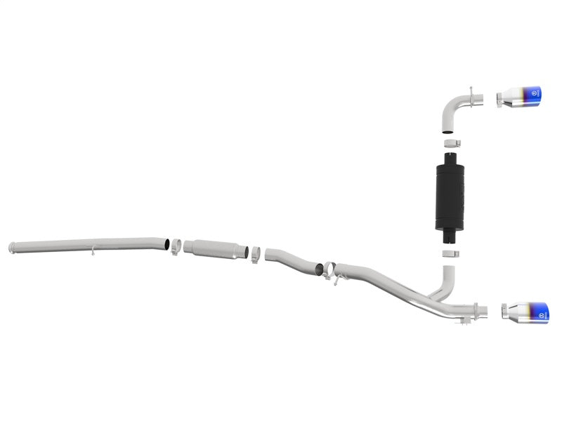 aFe Takeda 3in 304 SS Cat-Back Exhaust System w/ Blue Flame Tip 16-18 Ford Focus RS I4-2.3L (t) - Burkken Auto Parts