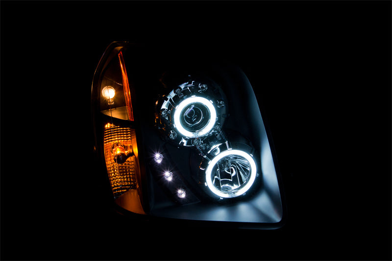 ANZO 2007-2014 GMC Yukon Projector Headlights w/ Halo Black (CCFL) - Burkken Auto Parts
