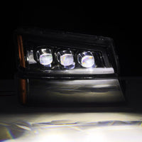 AlphaRex 03-06 Chevy Silverado 1500/2500HD/3500HD/Avalanche Alpha-Black NOVA LED Proj Headlights - Burkken Auto Parts