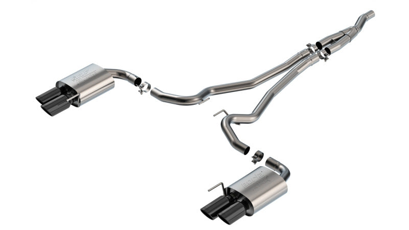 Borla 2024 Ford Mustang Ecoboost 2.3L ATAK Catback Exhaust Black Chrome w/ Quad Tip - Non-Active - Burkken Auto Parts