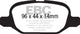 EBC 11+ Fiat 500 1.4 (ATE Calipers) Redstuff Rear Brake Pads - Burkken Auto Parts
