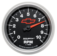 AutoMeter Gauge Tachometer 3-3/8in. 10K RPM In-Dash Chevy Red Bowtie Black - Burkken Auto Parts