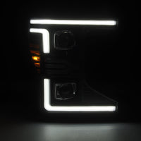 AlphaRex 20-22 Ford F-250/350/450/550 SD LUXX-Series LED Proj Headlights Bk w/Acv Light SS & SBDRL - Burkken Auto Parts